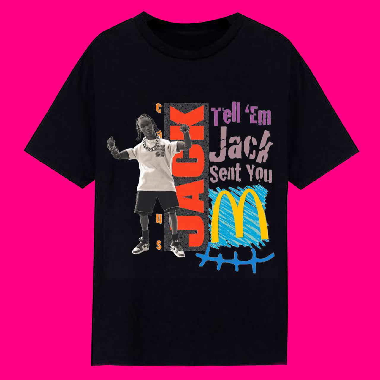 Cactus Jack by Travis Scott x McDonald's Live From Utopia T-Shirt 'Black