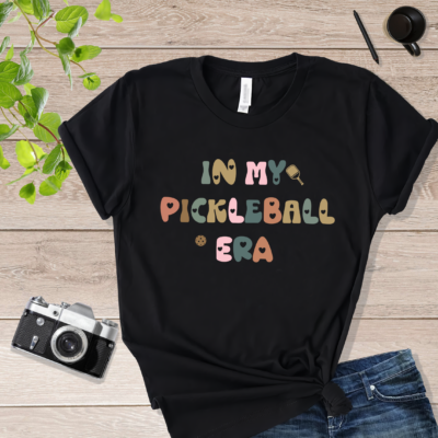 In My Pickleball Era Pickle Ball T Shirt Black