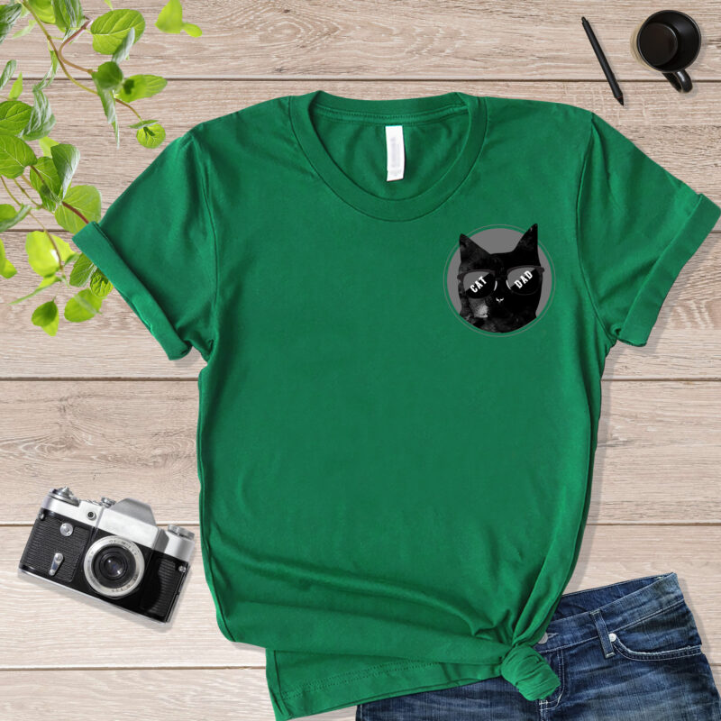 Black & White Cat Dad Cat Dad T Shirt