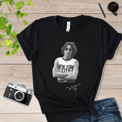 Black & White John Lennon New York City Graphic John Lennon New York City Shirt