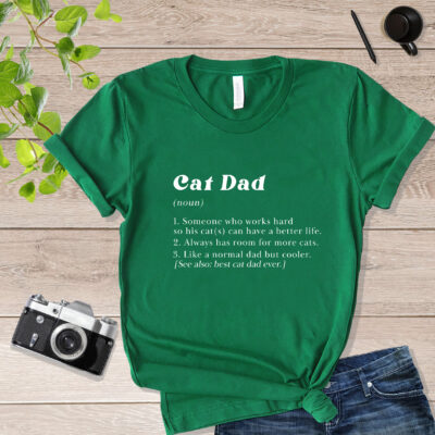 Cat Dad Definition Cat Dad T Shirt mockup_green