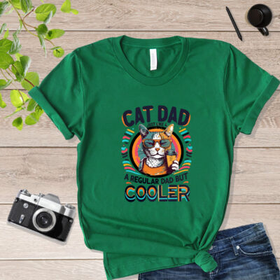 Colorful Cat Dad Graphic Tee Cat Dad T Shirt