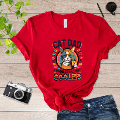 Colorful Cat Dad Graphic Tee Cat Dad T Shirt