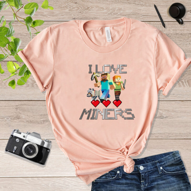 Minecraft I Love Miners Funny Meme I Love Miners Shirt mockup_brown