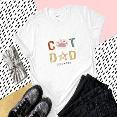 Personalized Cat Dad T Shirt