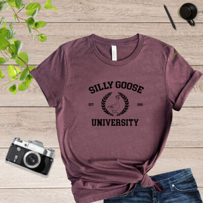 Silly Goose University Est 1910 Silly Goose T Shirt mockup_brown