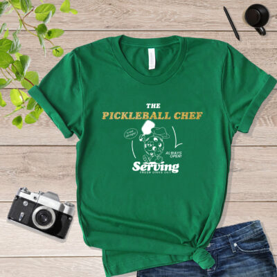 The Pickleball Chef Serving Pickle Ball T Shirt
