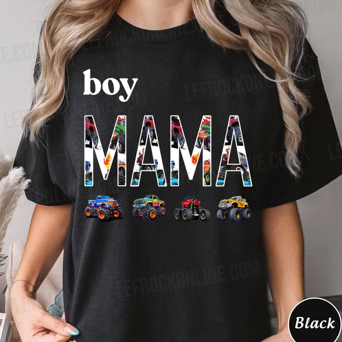 Boy MAMA Colorful Monster Truck Monster Truck Tshirt