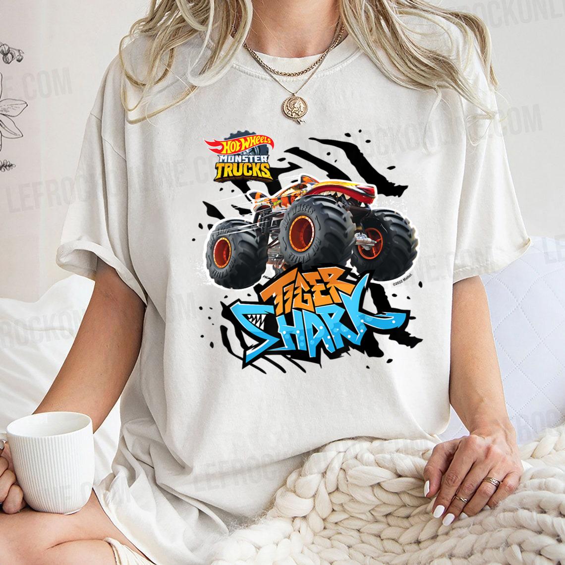 Hot Wheels - Tiger Shark Orange Monster Truck Shirt
