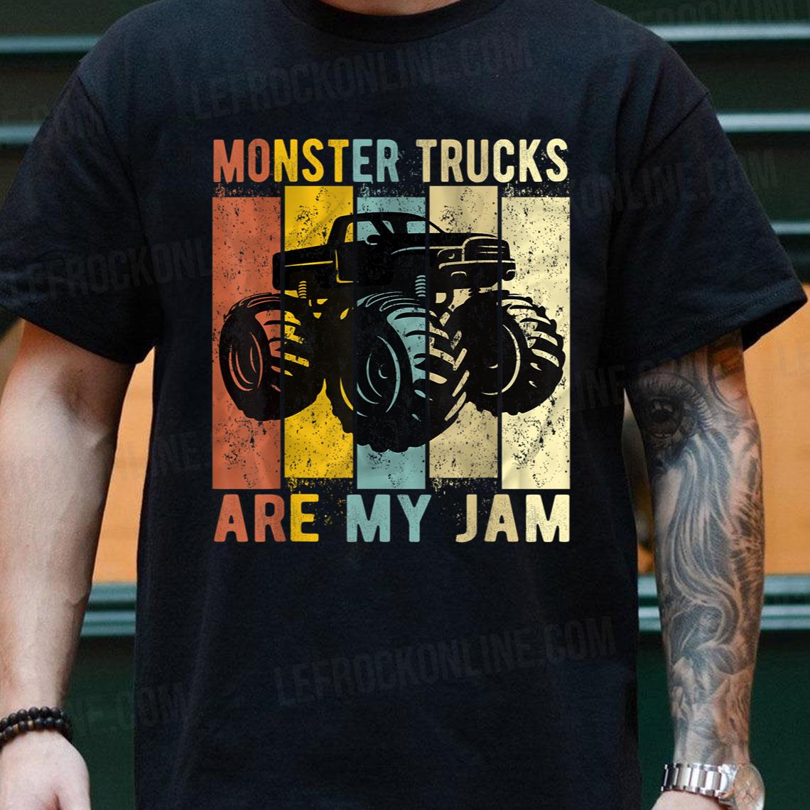 Monster Trucks Are My Jam Vintage Retro Monster Truck