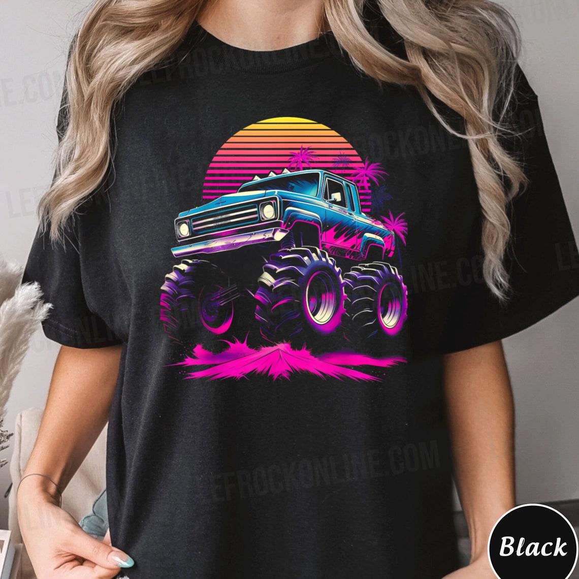 Retro Vintage Monster Truck For Kids Shirt 