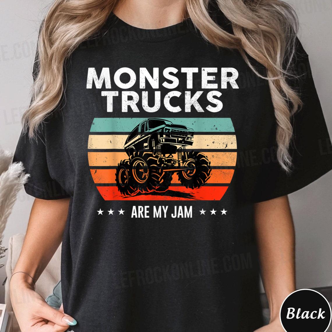 Vintage Monster Truck Are My Jam Retro Sunset Cool Engines