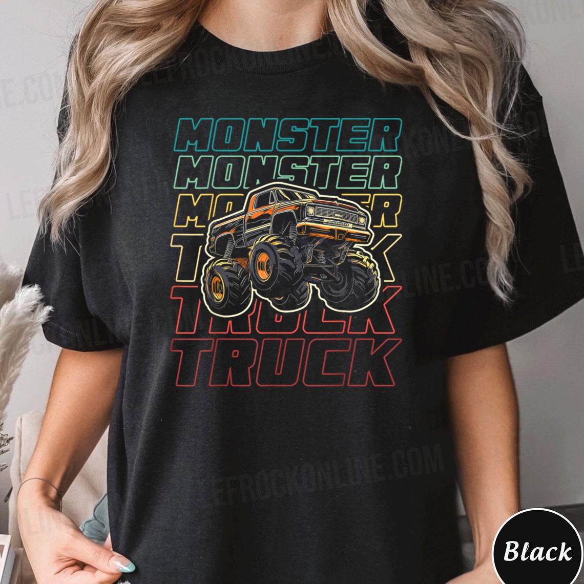 Vintage Retro Monster Truck Shirt For Kids